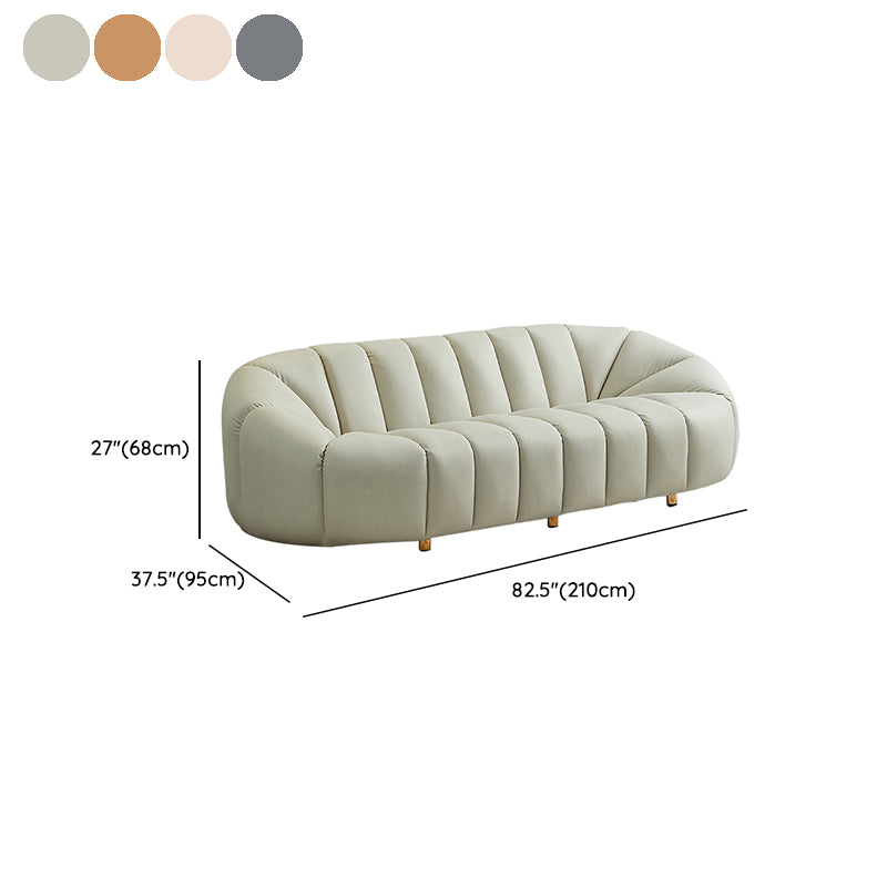 Scandinavian Biscuit Back Sofa 3-Seater Sloped Arm Settee - 82.7" Wide