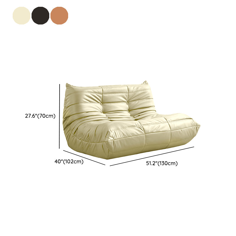 51.2" Wide Faux Leather Sofa Mid Century Tufted Armless Loveseat