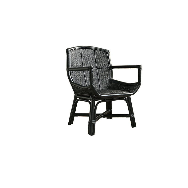 Solid Wood Lounge Chair Woven Back Side Chair for Living Room