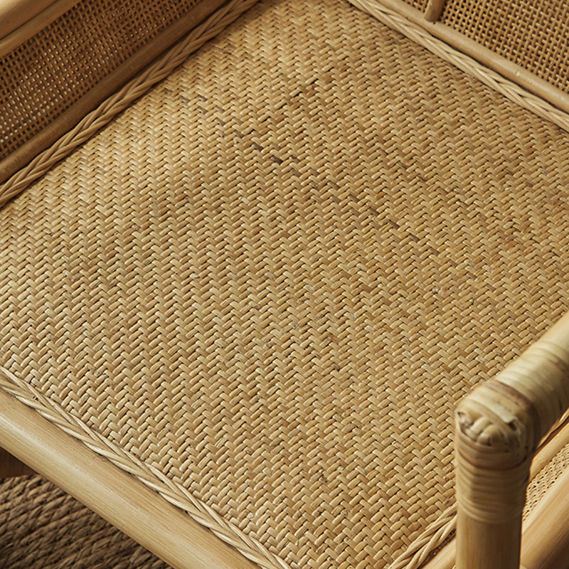 Solid Wood Lounge Chair Woven Back Side Chair for Living Room