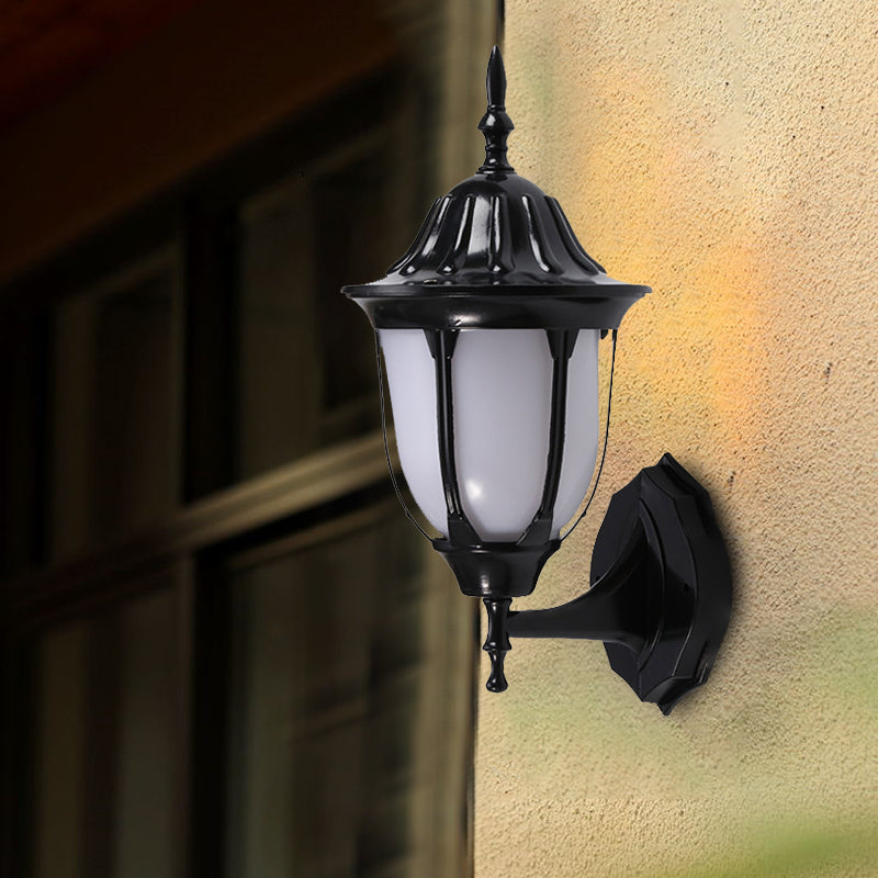 Black Finish 1 Head Wall Mounted Lamp Lodges White Plastic Pig Cage Sconce Lighting for Passage