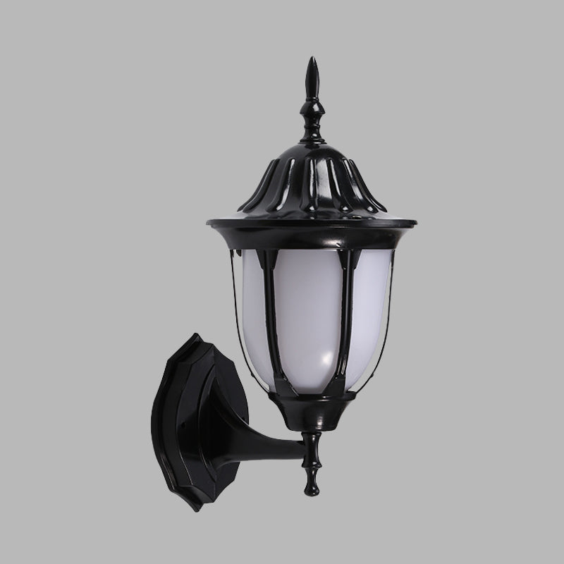 Black Finish 1 Head Wall Mounted Lamp Lodges White Plastic Pig Cage Sconce Lighting for Passage