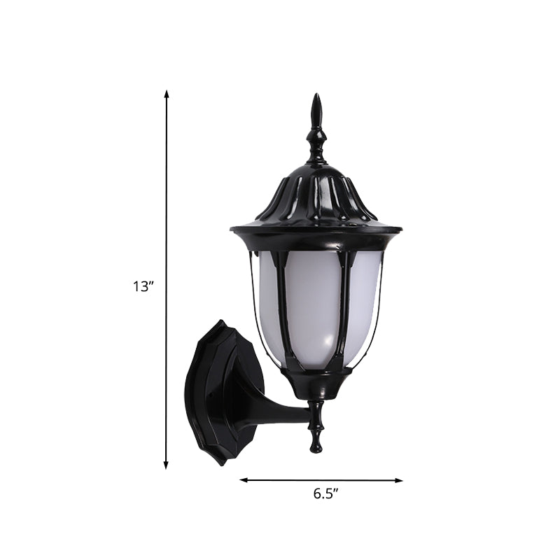 Black Finish 1 Head Wall Mounted Lamp Lodges White Plastic Pig Cage Sconce Lighting for Passage