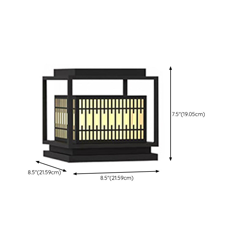 Outdoor Black Lights Waterproof Square Pillar Lamp for Garden