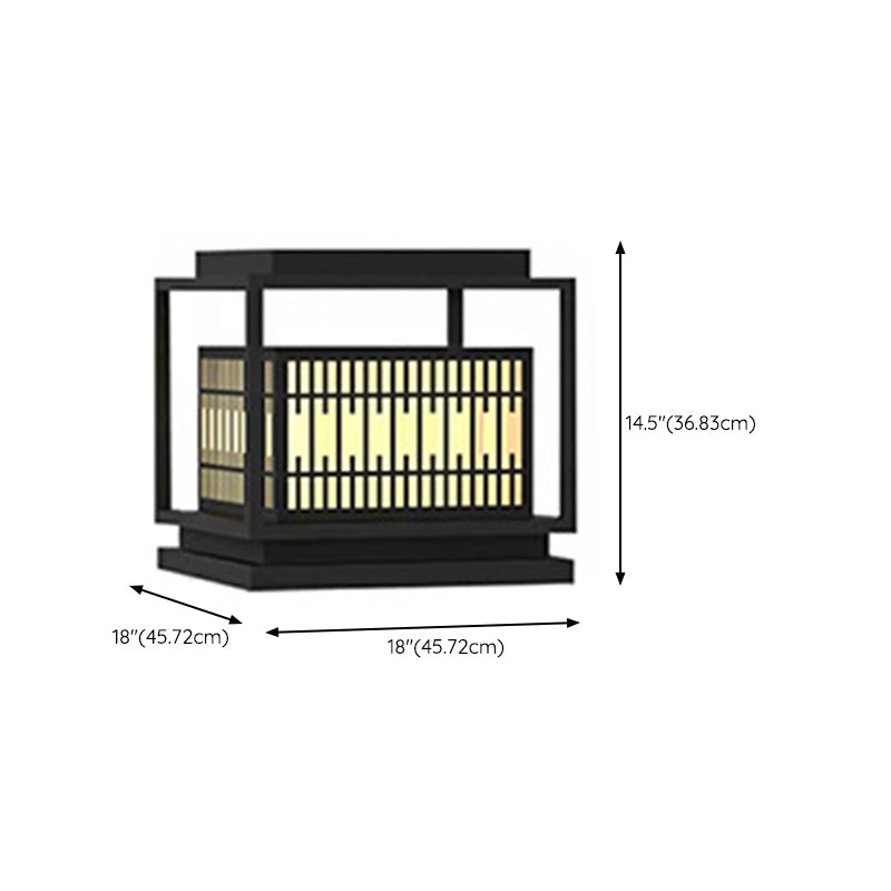 Outdoor Black Lights Waterproof Square Pillar Lamp for Garden