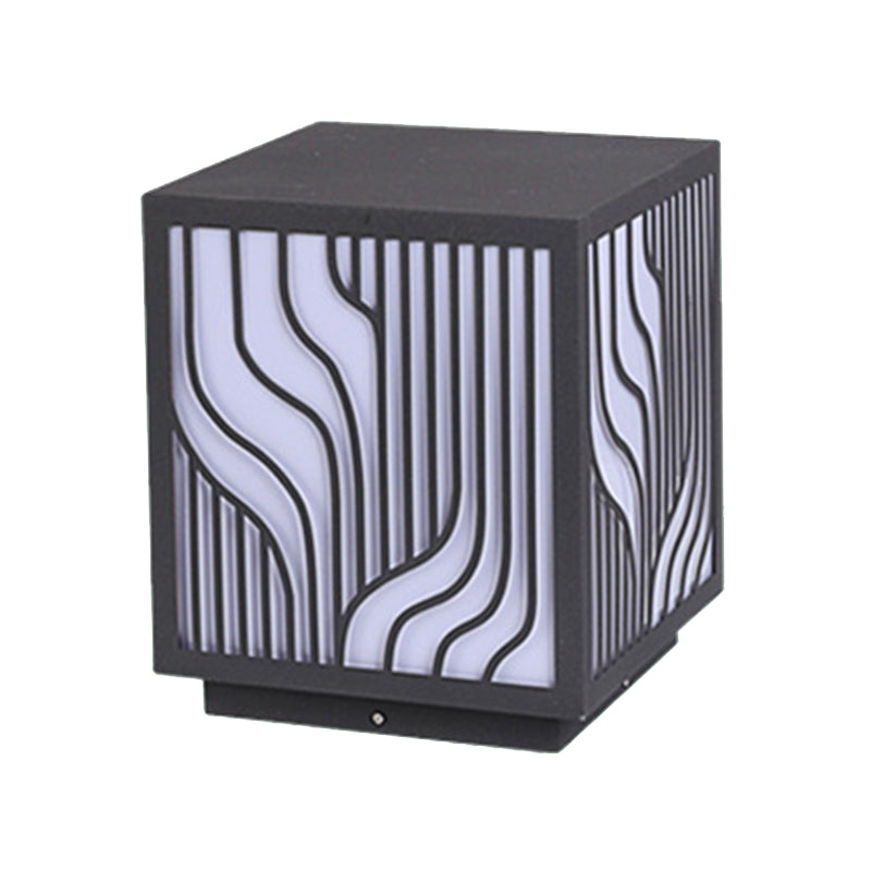 Black Waterproof Lights Outdoor Square Pillar Lamp for Garden