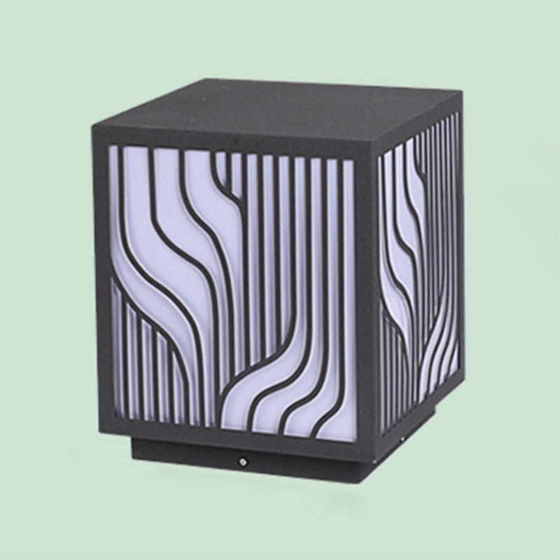Black Waterproof Lights Outdoor Square Pillar Lamp for Garden
