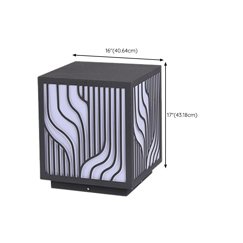 Black Waterproof Lights Outdoor Square Pillar Lamp for Garden