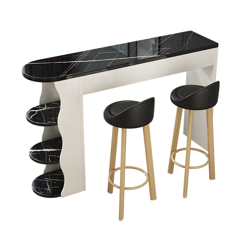 Glam Free Form Pub Table Set 1/2/3 Pieces Matte Finish Bar Set