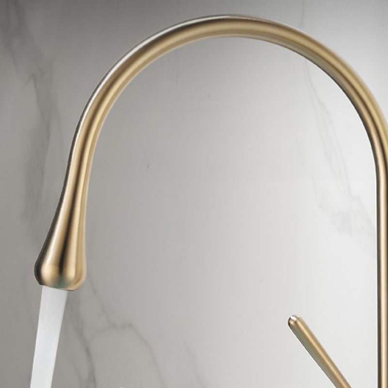 Luxury Circular Bathroom Sink Faucet with 1-Handle Brass Lavatory Faucet