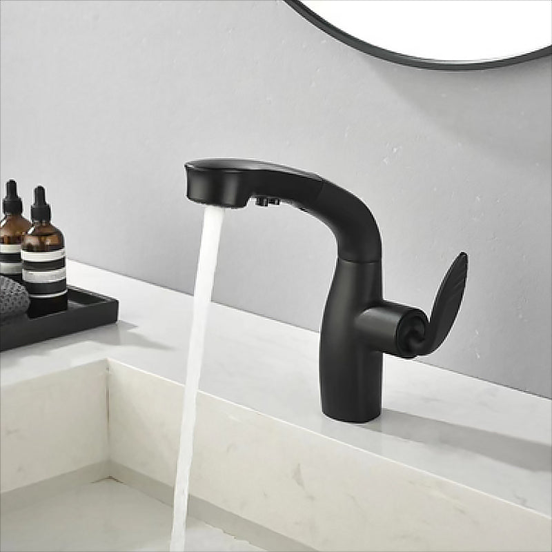 Contemporary Single Handle Kitchen Faucet Pull Out Desk Mounted Faucet