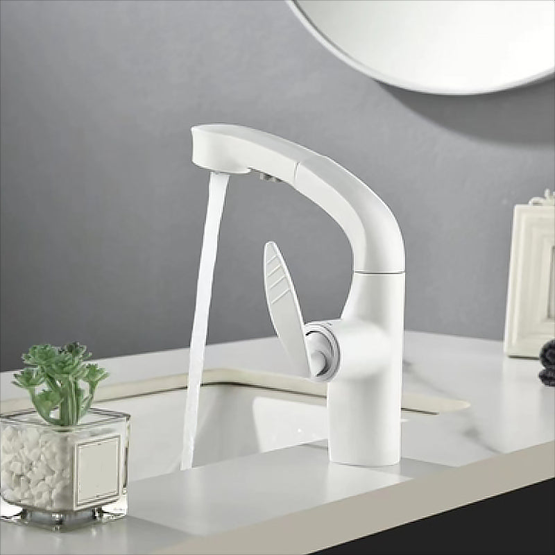 Contemporary Single Handle Kitchen Faucet Pull Out Desk Mounted Faucet