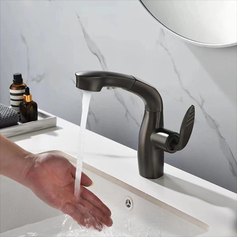 Contemporary Single Handle Kitchen Faucet Pull Out Desk Mounted Faucet