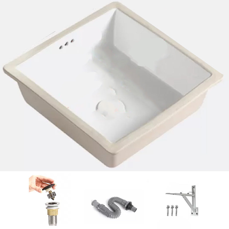 Modern Style Bathroom Sink Undermount Ceramic Bathroom Sink in White