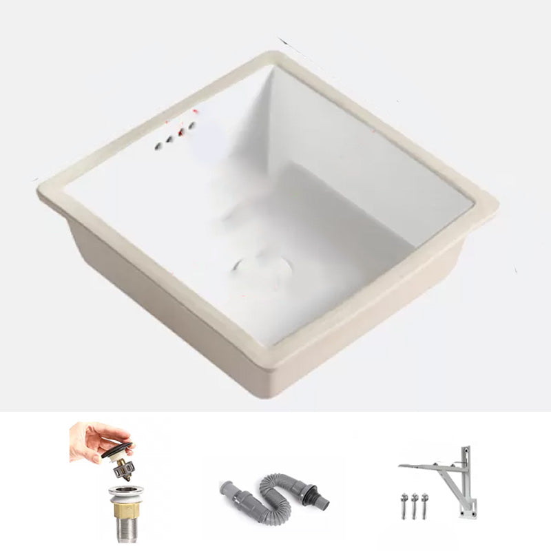 Modern Style Bathroom Sink Undermount Ceramic Bathroom Sink in White