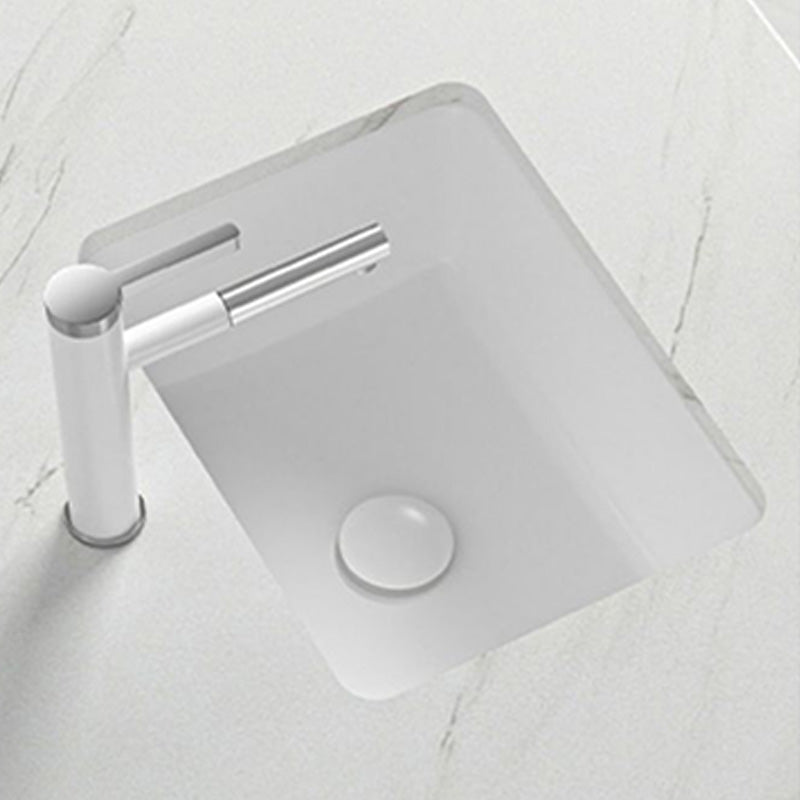 Modern Style Bathroom Sink Undermount Ceramic Bathroom Sink in White