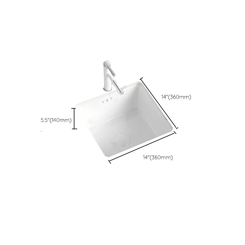 Modern Style Bathroom Sink Undermount Ceramic Bathroom Sink in White