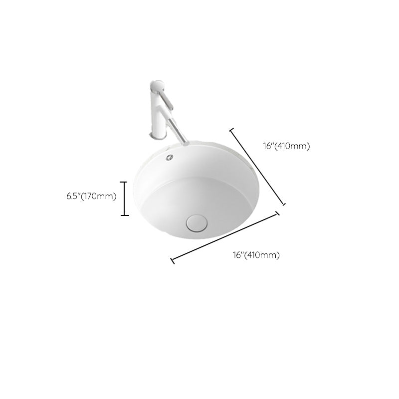Modern Style Bathroom Sink Undermount Ceramic Bathroom Sink in White