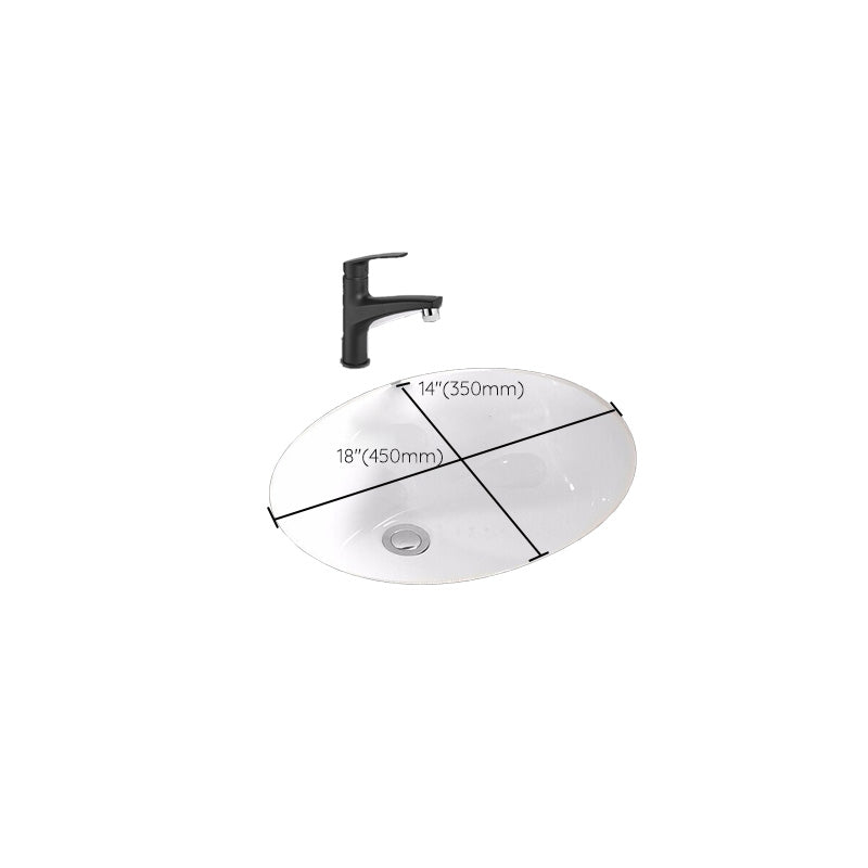Modern Style Bathroom Sink Overflow Hole Design Oval Ceramic Bathroom Sink
