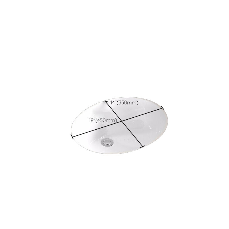 Modern Style Bathroom Sink Overflow Hole Design Oval Ceramic Bathroom Sink