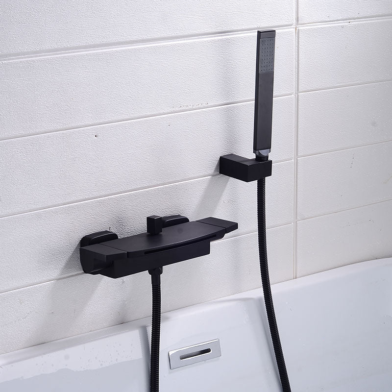 Contemporary Bathroom Faucet Wall Mounted Copper Low Arc Fixed Clawfoot Tub Faucets