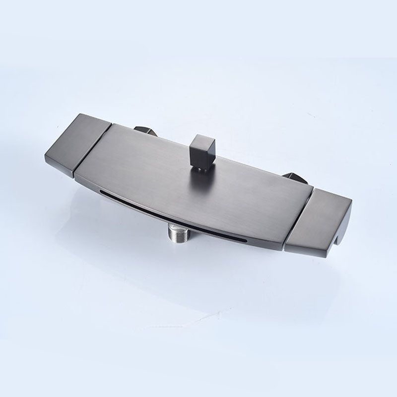 Contemporary Bathroom Faucet Wall Mounted Copper Low Arc Fixed Clawfoot Tub Faucets