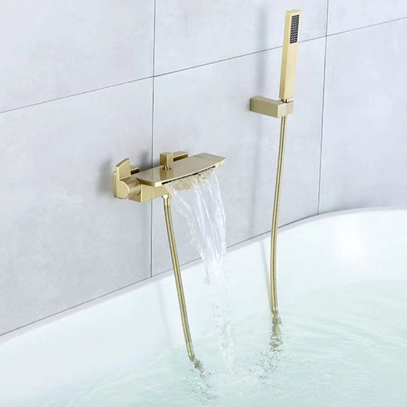 Contemporary Bathroom Faucet Wall Mounted Copper Low Arc Fixed Clawfoot Tub Faucets