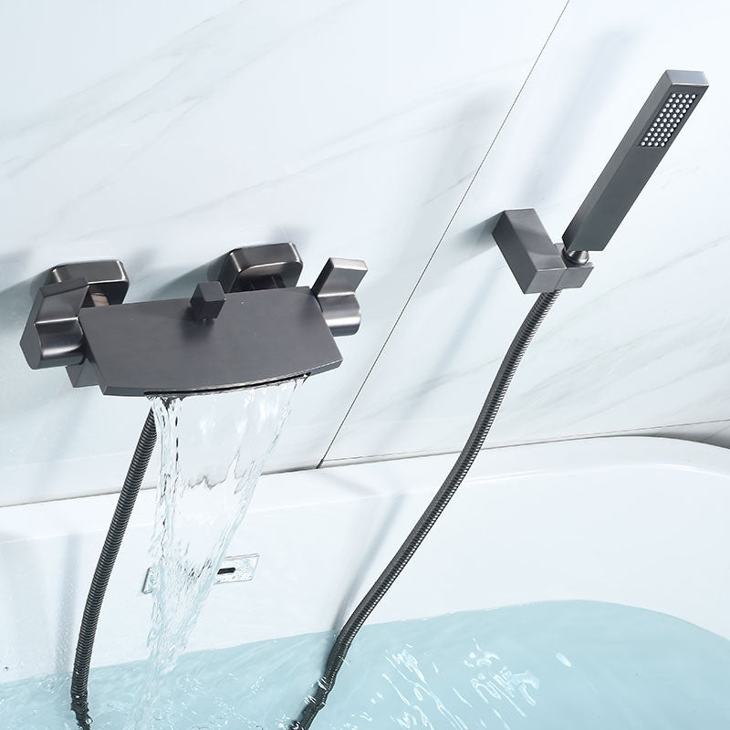 Contemporary Bathroom Faucet Wall Mounted Copper Low Arc Fixed Clawfoot Tub Faucets