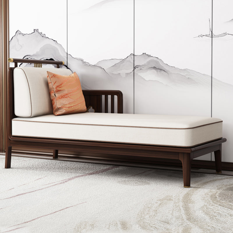 Traditional Living Room Cotton Chaise Rolled Arms Upholstered Chaise Lounge