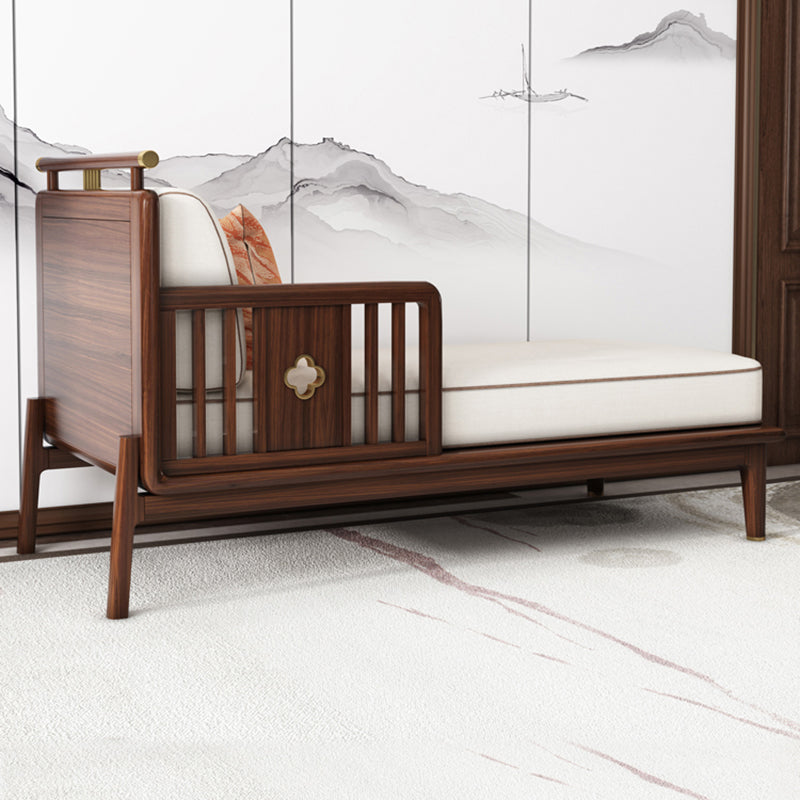 Traditional Living Room Cotton Chaise Rolled Arms Upholstered Chaise Lounge