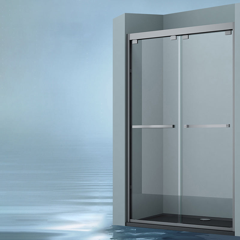 Clear Tempered Shower Door Double Sliding Shower Bath Door with 2 Door Handles