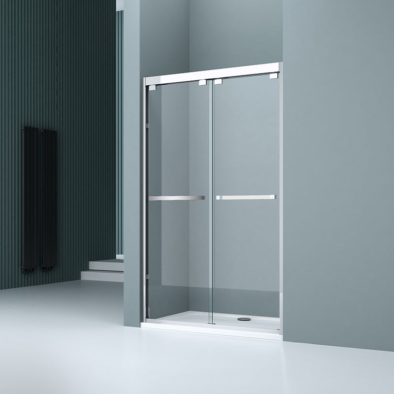 Clear Tempered Shower Door Double Sliding Shower Bath Door with 2 Door Handles