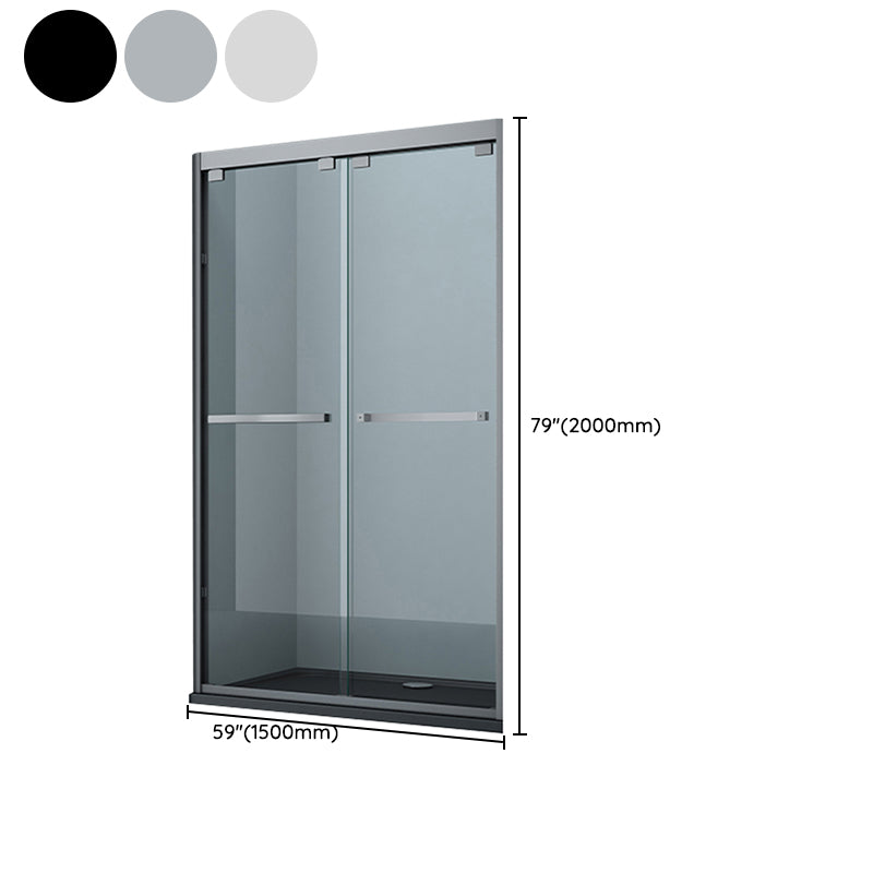 Clear Tempered Shower Door Double Sliding Shower Bath Door with 2 Door Handles