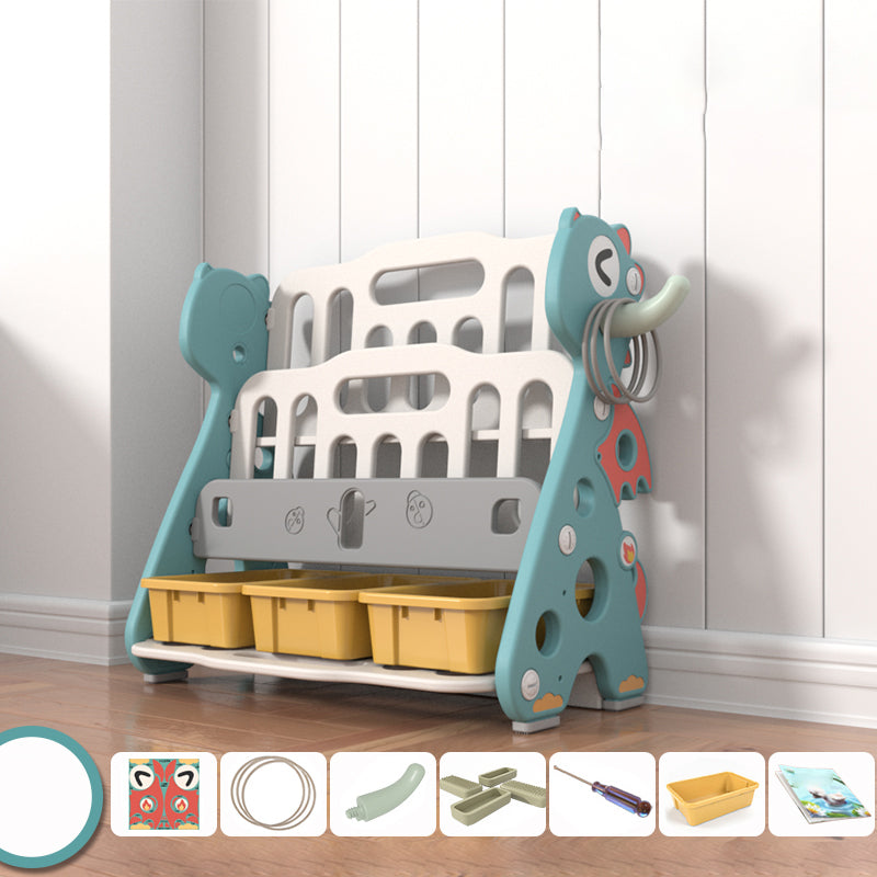 Contemporary Plastic Bookshelf Open Back Book Display with Storage Space