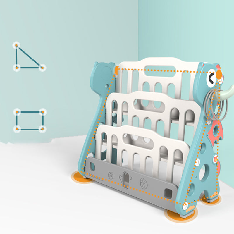 Contemporary Plastic Bookshelf Open Back Book Display with Storage Space