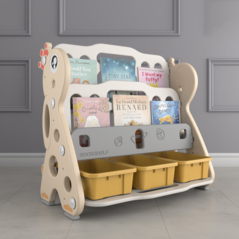 Contemporary Plastic Bookshelf Open Back Book Display with Storage Space