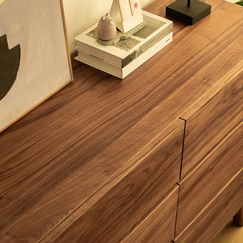 Traditional Horizontal Double Dresser Wood Storage Dresser for Bedroom