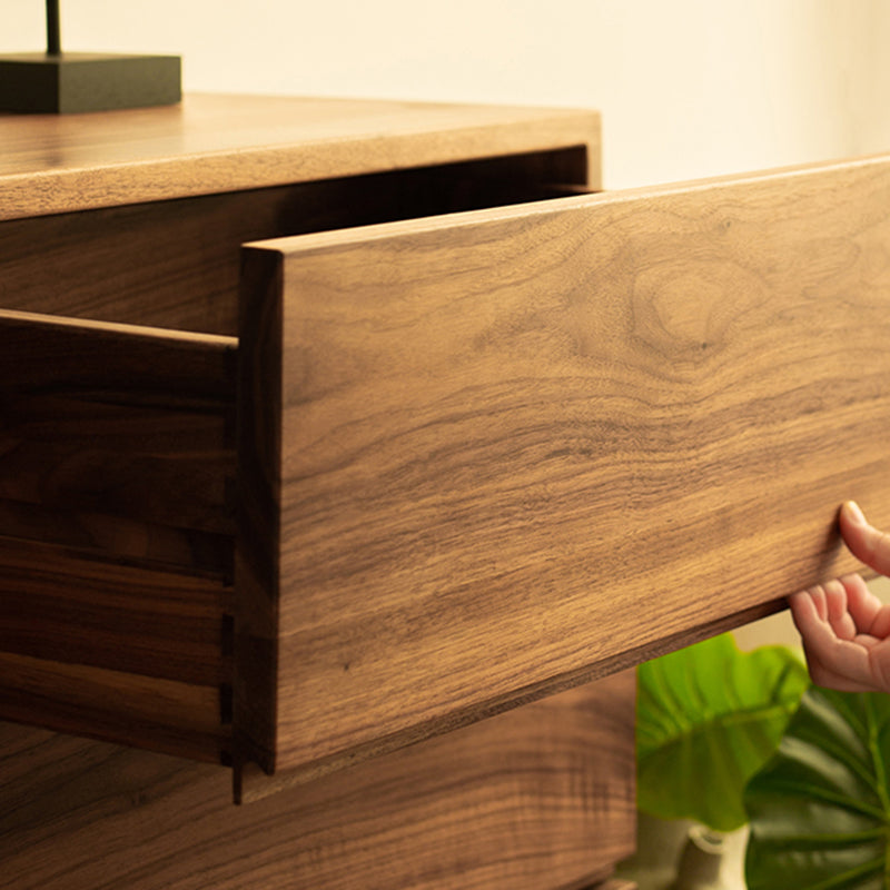 Traditional Horizontal Double Dresser Wood Storage Dresser for Bedroom