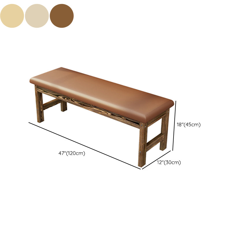 Contemporary Cushioned Seating Bench Rectangle Wooden Entryway and Bedroom Bench