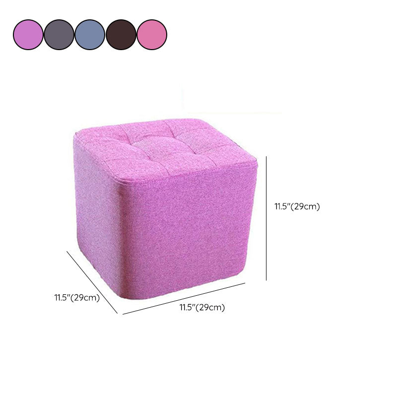 Modern Pouf Ottoman Cotton Fade Resistant Upholstered Tufted Square Ottoman