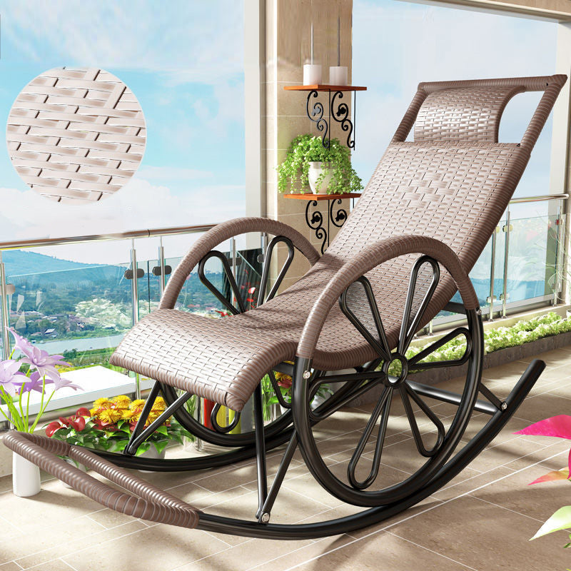 Natural Rattan Rocking Chair Balcony Rocking Chair for Living Room and Bedroom