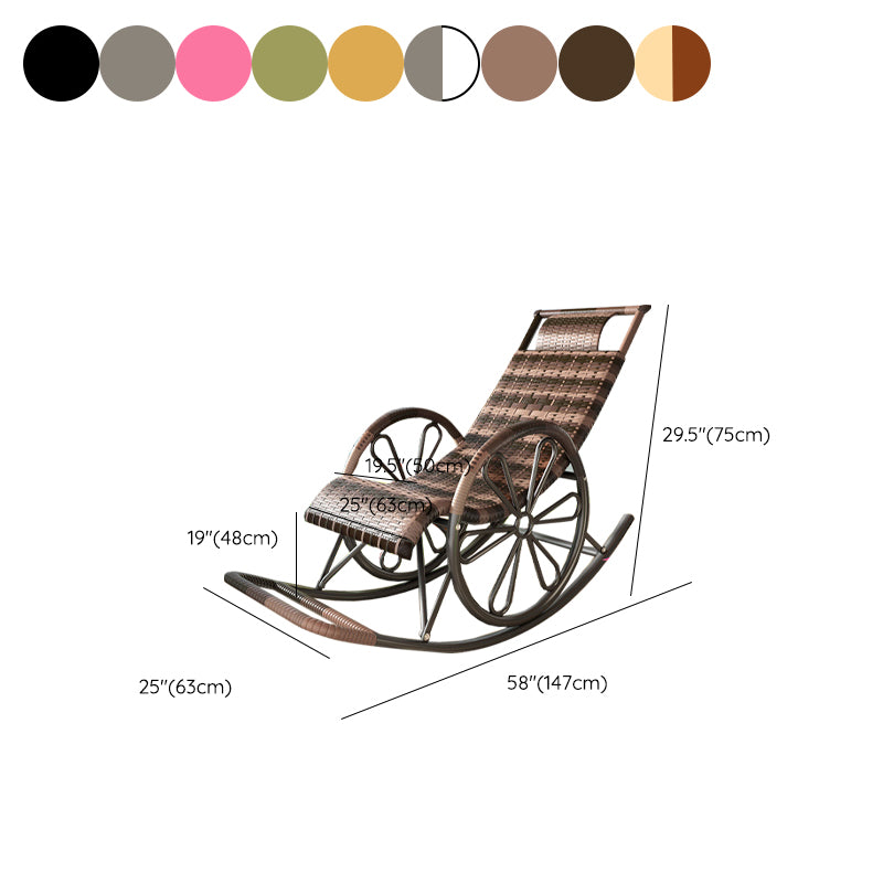 Natural Rattan Rocking Chair Balcony Rocking Chair for Living Room and Bedroom