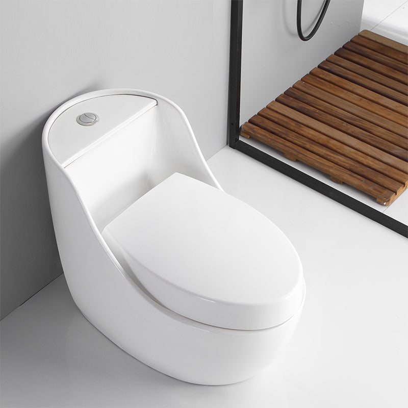 Contemporary Siphon Jet Toilet Bowl White Floor Mounted Urine Toilet for Washroom
