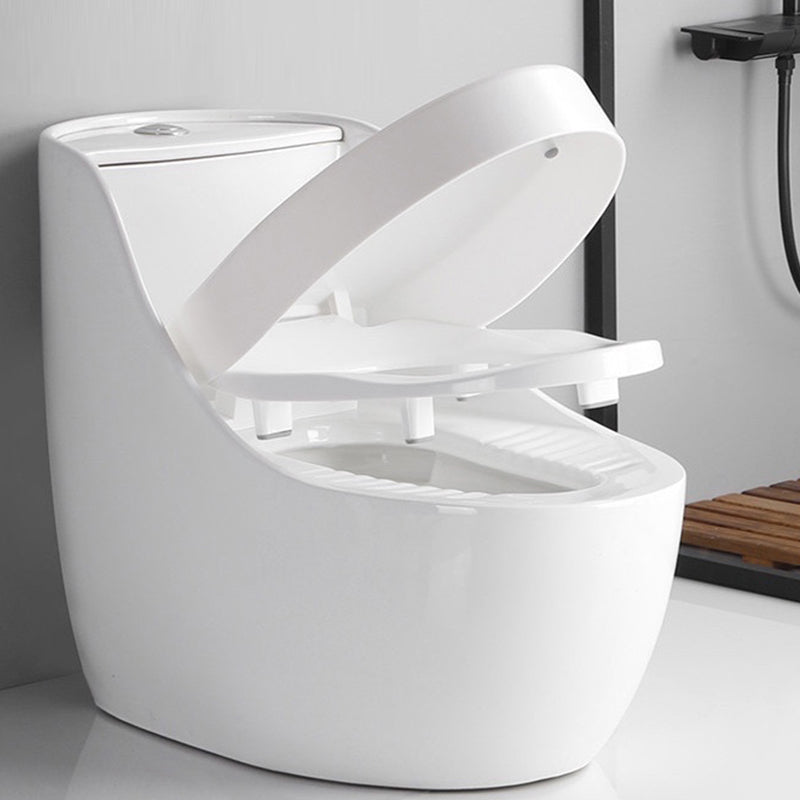 Contemporary Siphon Jet Toilet Bowl White Floor Mounted Urine Toilet for Washroom