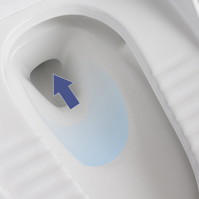 Contemporary Siphon Jet Toilet Bowl White Floor Mounted Urine Toilet for Washroom