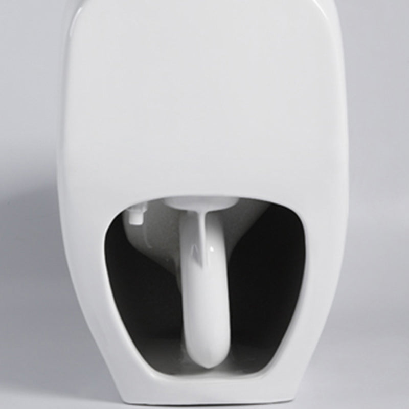 Contemporary Ceramic Toilet Bowl White Floor Mounted Urine Toilet with Seat for Washroom