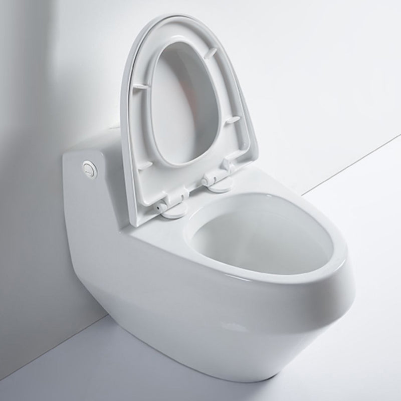 Contemporary Ceramic White Toilet Bowl Floor Mounted Urine Toilet with Seat for Washroom