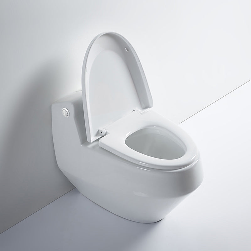 Contemporary Ceramic White Toilet Bowl Floor Mounted Urine Toilet with Seat for Washroom