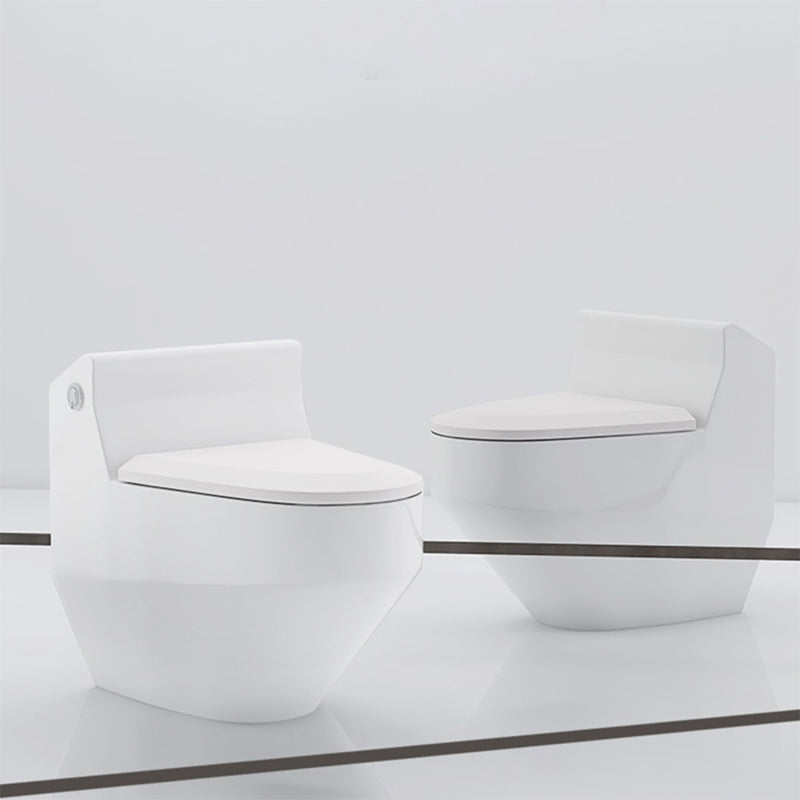 Contemporary Ceramic White Toilet Bowl Floor Mounted Urine Toilet with Seat for Washroom