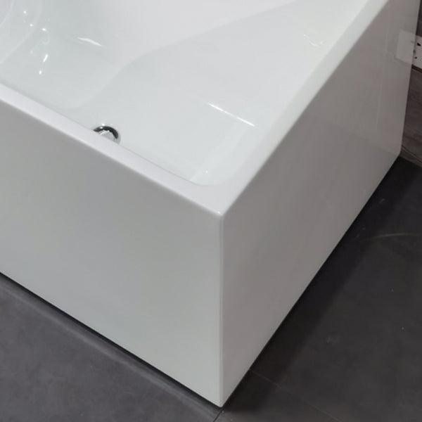 Back to Wall Soaking Bathtub Modern Antique Finish Rectangular Bath Tub